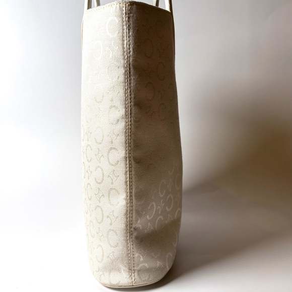Celine Vintage Cream Macadam Tote with Circular Handle - Picture 3 of 10